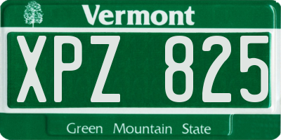 VT license plate XPZ825