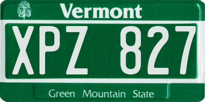 VT license plate XPZ827