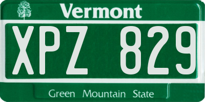 VT license plate XPZ829