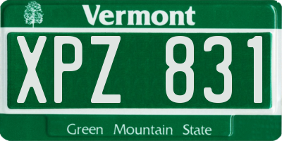 VT license plate XPZ831
