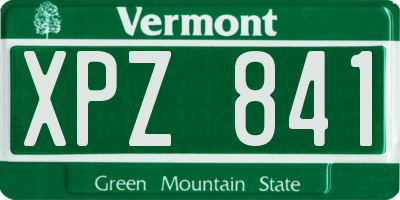 VT license plate XPZ841