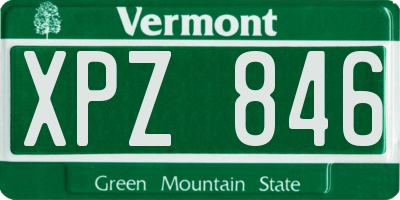 VT license plate XPZ846