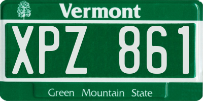 VT license plate XPZ861