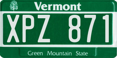 VT license plate XPZ871