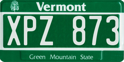VT license plate XPZ873