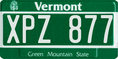 VT license plate XPZ877