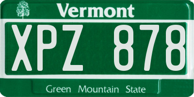 VT license plate XPZ878