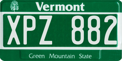 VT license plate XPZ882
