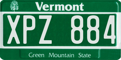 VT license plate XPZ884