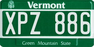 VT license plate XPZ886