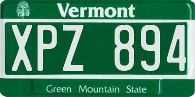 VT license plate XPZ894
