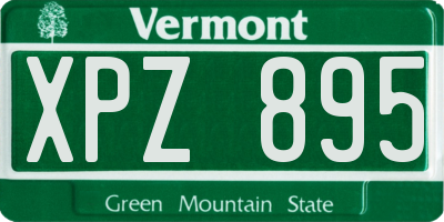 VT license plate XPZ895
