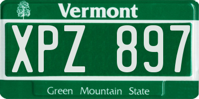 VT license plate XPZ897