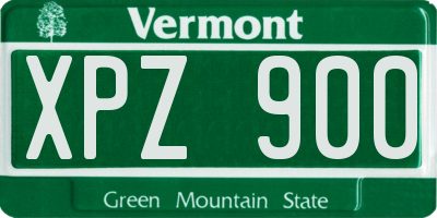 VT license plate XPZ900