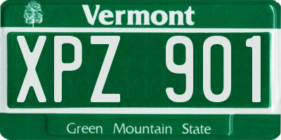 VT license plate XPZ901