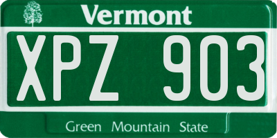 VT license plate XPZ903