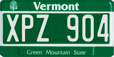 VT license plate XPZ904