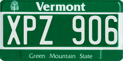 VT license plate XPZ906