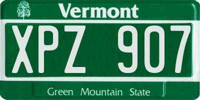 VT license plate XPZ907