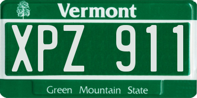 VT license plate XPZ911