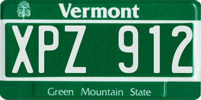 VT license plate XPZ912