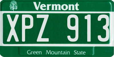 VT license plate XPZ913