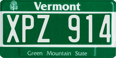 VT license plate XPZ914