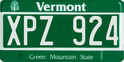 VT license plate XPZ924
