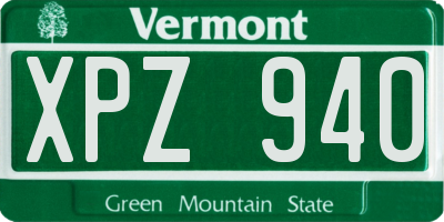 VT license plate XPZ940