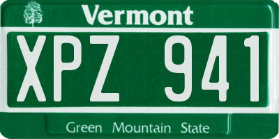 VT license plate XPZ941