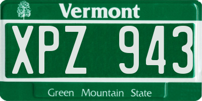 VT license plate XPZ943