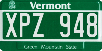 VT license plate XPZ948