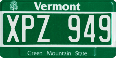 VT license plate XPZ949