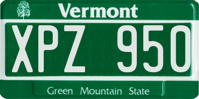 VT license plate XPZ950
