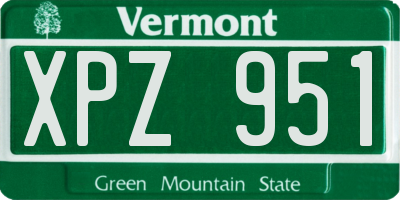 VT license plate XPZ951