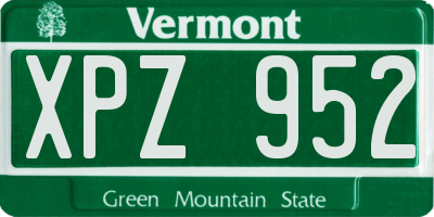 VT license plate XPZ952