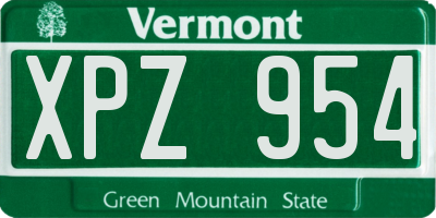 VT license plate XPZ954