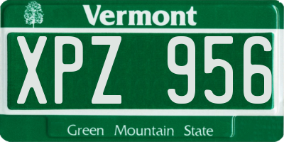 VT license plate XPZ956