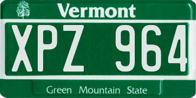 VT license plate XPZ964