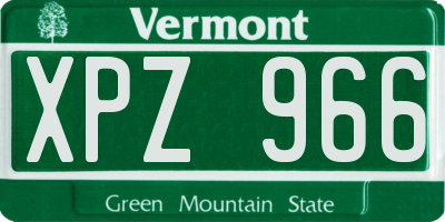 VT license plate XPZ966