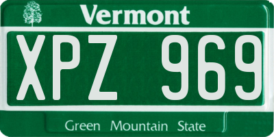 VT license plate XPZ969