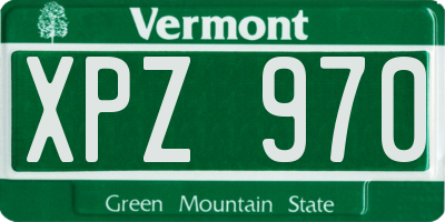 VT license plate XPZ970