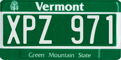 VT license plate XPZ971