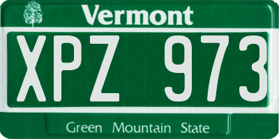 VT license plate XPZ973