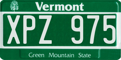 VT license plate XPZ975