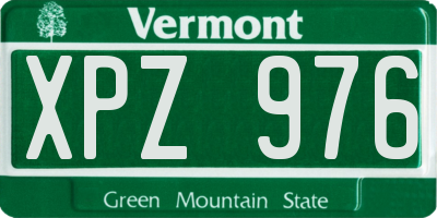 VT license plate XPZ976