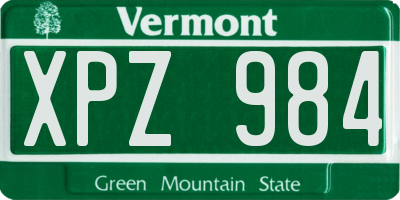 VT license plate XPZ984