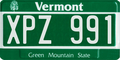 VT license plate XPZ991