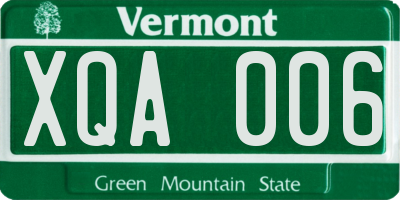 VT license plate XQA006