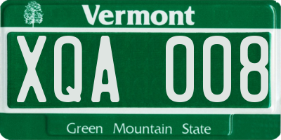 VT license plate XQA008